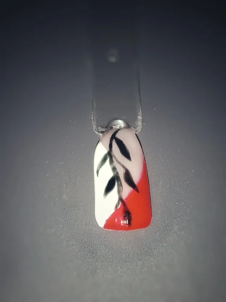 ongle rouge blanc